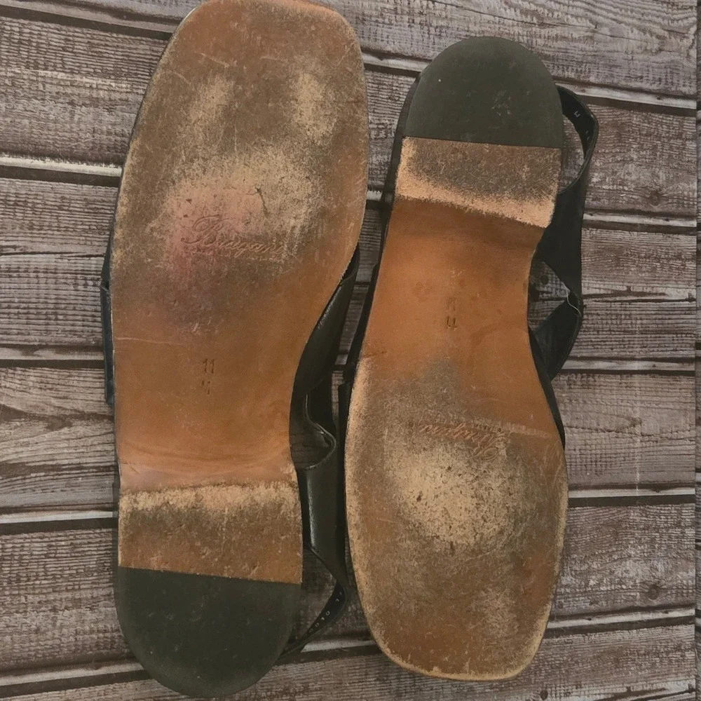 Sz 11 M Mens Cole Haan Bragano Italian Black Leather Fisherman Sandals